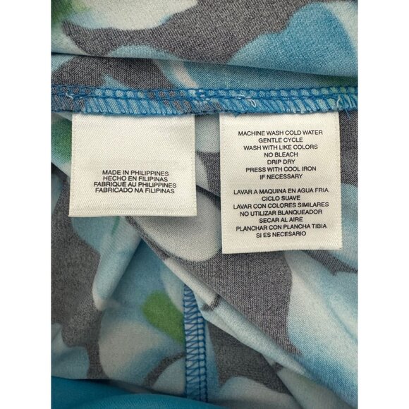 Evan Picone Teal Blue Floral Print Dress Size 16 Black Label Wedding Summer - Picture 6 of 7